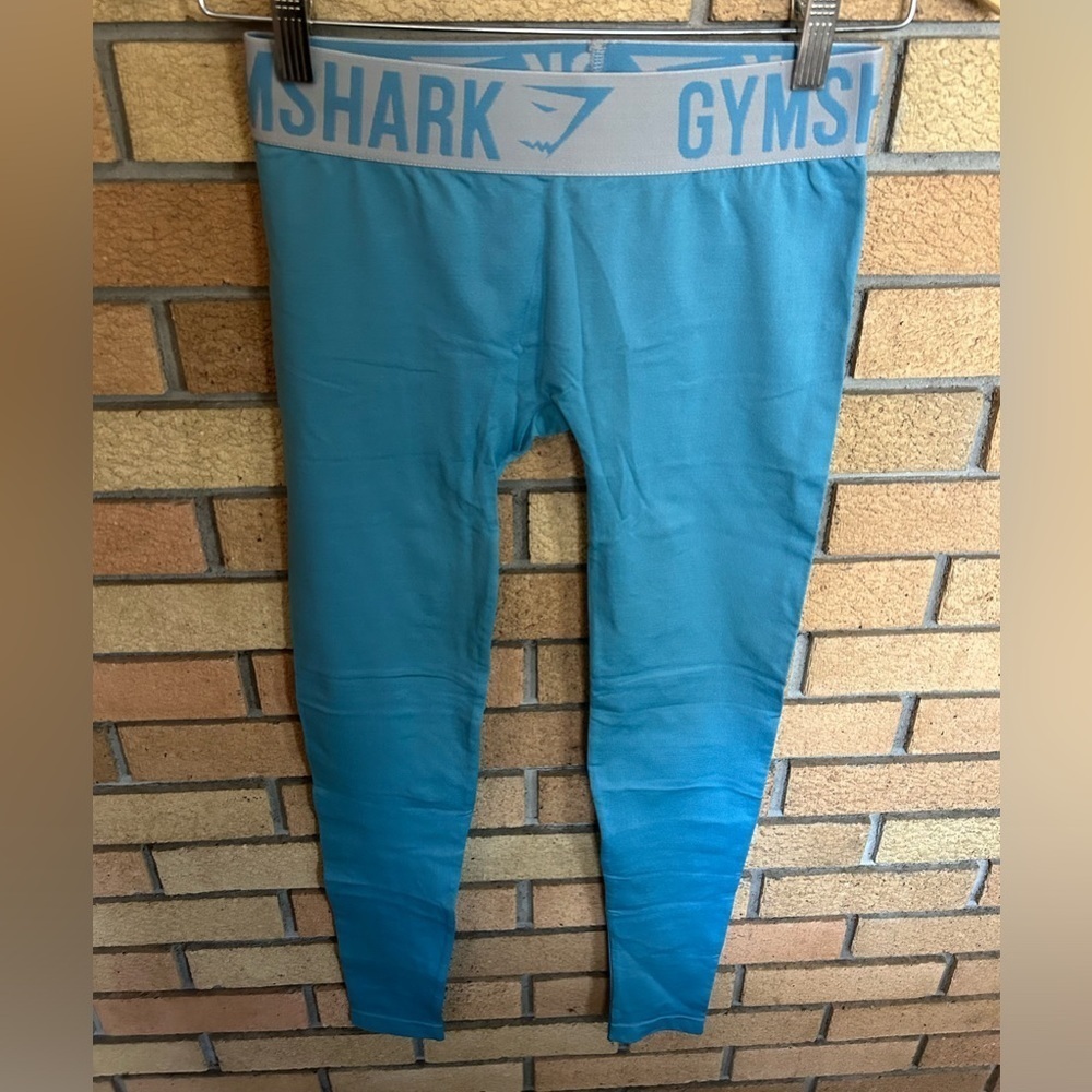Gymshark Fit Seamless Leggings Blue Athletic Pants Elastic Waistband Size XS